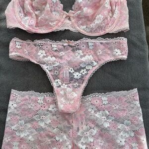 Victoria Secret Floral Lace Bra & Panty Set
